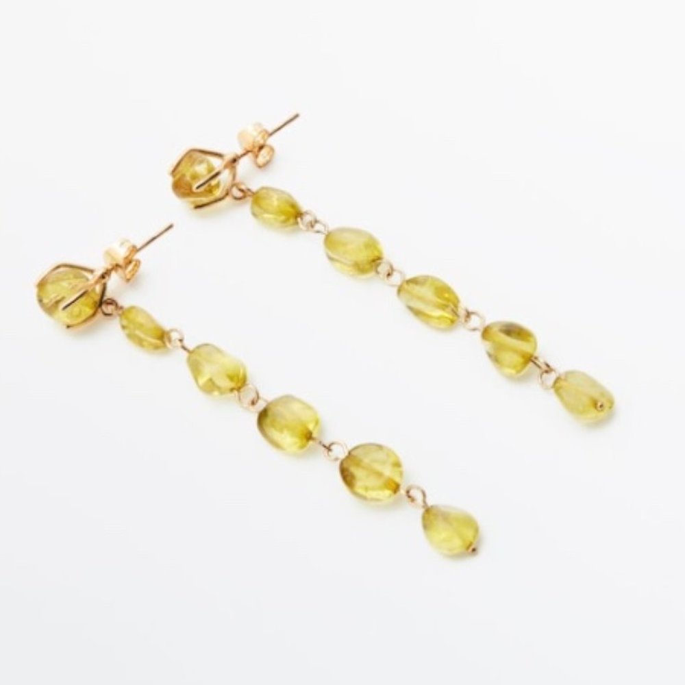 Massimo Dutti Yellow Rhinestone Earrings